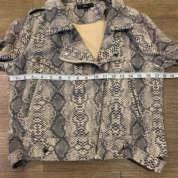 FATE by LFD Snake Print Sueded Moto Jacket S - Picture 2 of 5